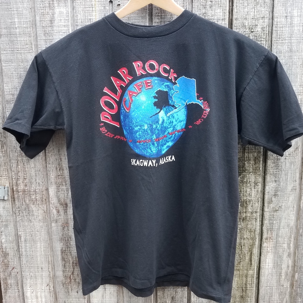 Vtg Single Stitch Polar Rock Cafe Alaska Tshirt XL